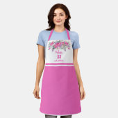 Elegante roze 88ste verjaardag bloemstuk schort (Gedragen)