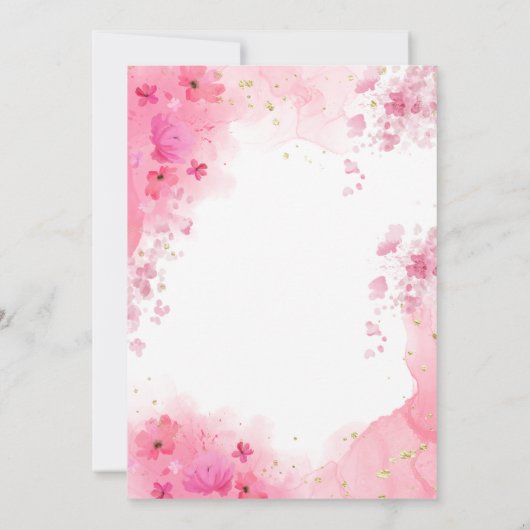 Elegante Roze Aardse Kleur Bloemen Indische Bruilo Kaart (Achterkant)