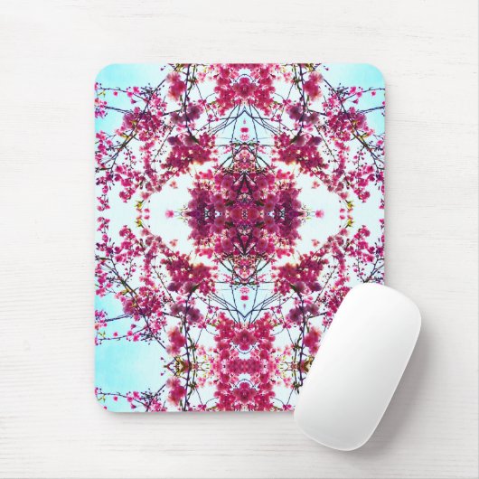 Elegante roze abstracte boho bloemenmandala muismat (Met muis)