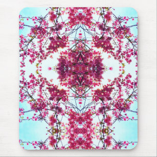 Elegante roze abstracte boho bloemenmandala muismat