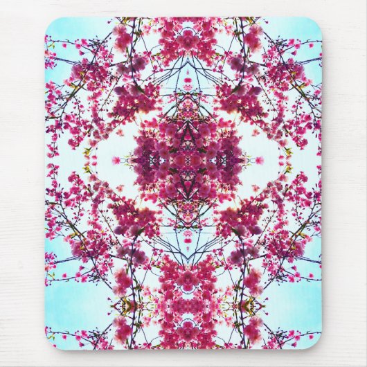 Elegante roze abstracte boho bloemenmandala muismat (Voorkant)
