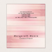 Elegante Roze Achtergrond Professioneel Visitekaartje (Buitenkant ongevouwen)
