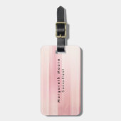 Elegante Roze Achtergrond Zakelijk Bagagelabel (Voorkant verticaal)