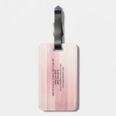 Elegante Roze Achtergrond Zakelijk Bagagelabel (Achterkant verticaal)