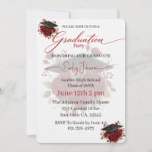 Elegante Roze Afstudeer Uitnodiging Template (Voorkant)