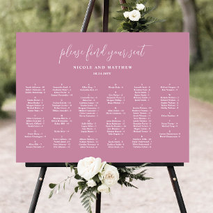 Elegante roze alfabetische bruiloft zitgrafiek poster