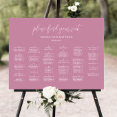 Elegante roze alfabetische bruiloft zitgrafiek poster