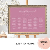 Elegante roze alfabetische bruiloft zitgrafiek poster