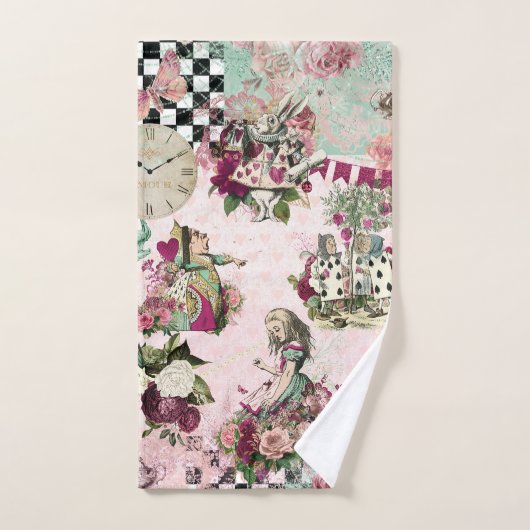 Elegante roze Alice in Wonderland Handdoek (Handdoek)