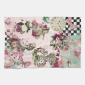 Elegante roze Alice in Wonderland Theedoek (Horizontaal)