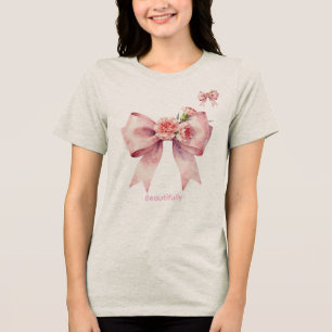 Elegante Roze Anjerlint Tri-Blend Shirt