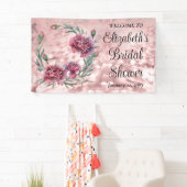 Elegante Roze Anjers Bruiloftsborrel Spandoek (Insitu)