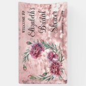Elegante Roze Anjers Bruiloftsborrel Spandoek (Verticaal)