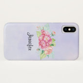 Elegante Roze Aquarel Bloemenboeket Case-Mate iPhone Case (Achterkant (horizontaal))
