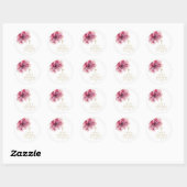 Elegante Roze Aquarel Bloemense Eerste Heilige Com Ronde Sticker (Vel)