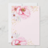Elegante roze aquarel gouden bloem bruidsdouche bedankkaart (Achterkant)
