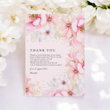Elegante Roze Aquarel Gouden Bloemige Bruiloftsdou