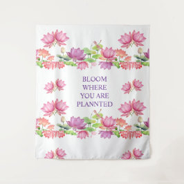 Elegante Roze Aquarel Lotus Bloem Tapijt Wandkleed
