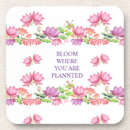 Elegante Roze Aquarel Lotus Bloemmotief Bier Onderzetter