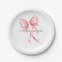 Elegante Roze Aquarel Strik Baby Shower