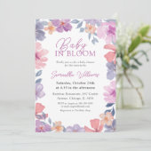 Elegante roze Baby in bloei Kaart (Staand voorkant)