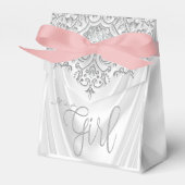 Elegante Roze Baby Shower Bedankdoosjes (Voorkant Zijde)