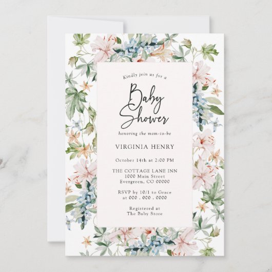 Elegante Roze Baby Shower Kaart (Voorkant)