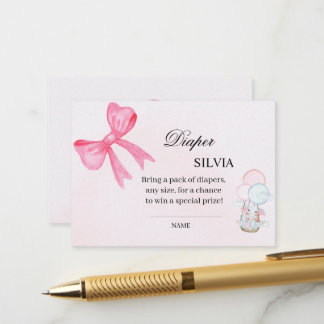 Elegante Roze Baby Shower Luierspel Kaart – Meisje