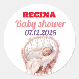 Elegante roze Baby showers Stickers