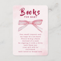 Elegante roze babyshower bijlage kaart