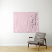 Elegante roze babyshower fotobackdrop wandkleed (In Situ (horizontaal))