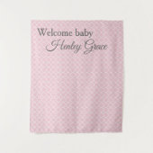 Elegante roze babyshower fotobackdrop wandkleed (Voorkant)