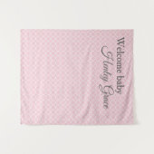 Elegante roze babyshower fotobehang wandkleed (Voorkant (horizontaal))