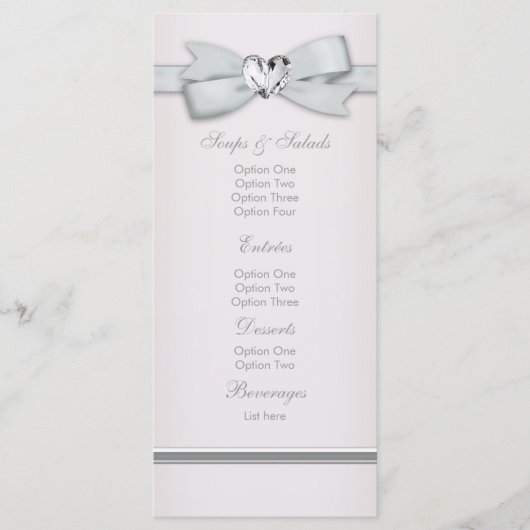 Elegante roze babyshower-menukaarten menu (Voorkant)