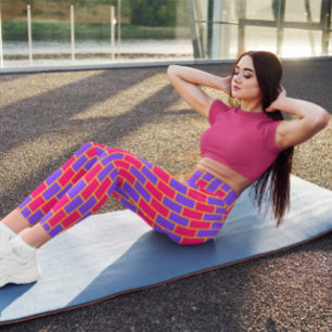 Elegante roze baksteen Gym Yoga Vrouwen Leggings