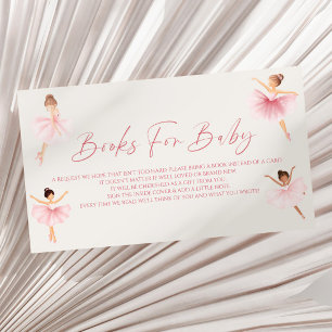 Elegante roze ballerina Baby shower boeken voor Ba Informatiekaartje