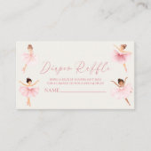 Elegante Roze Ballerina Baby shower Luier Raffle Informatiekaartje (Voorkant)