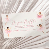Elegante Roze Ballerina Baby shower Luier Raffle Informatiekaartje