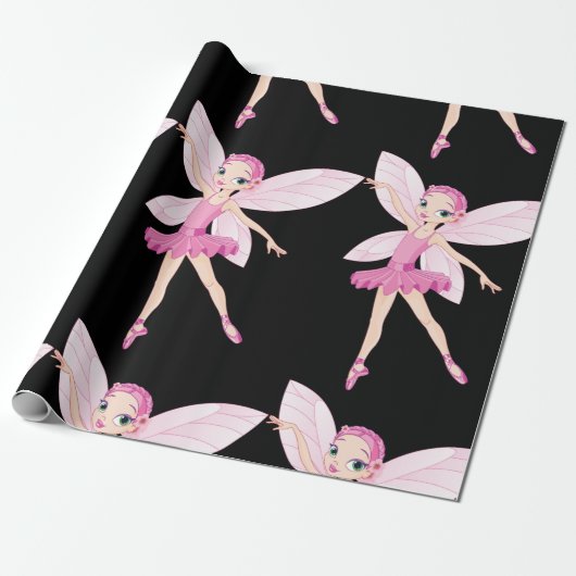 Elegante roze ballerina fee voor dansliefhebbers cadeaupapier (Uitgerold)