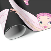 Elegante roze ballerina fee voor dansliefhebbers cadeaupapier (Rol Hoek)