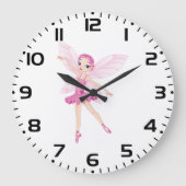 Elegante roze ballerina fee voor dansliefhebbers grote klok (Voorkant)