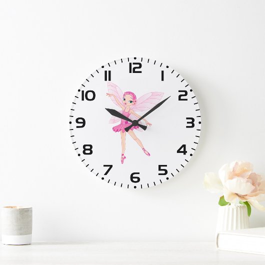 Elegante roze ballerina fee voor dansliefhebbers grote klok