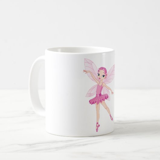 Elegante roze ballerina fee voor dansliefhebbers koffiemok (Voorkant links)