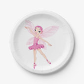 Elegante roze ballerina fee voor dansliefhebbers papieren bordje (Voorkant)