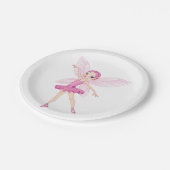 Elegante roze ballerina fee voor dansliefhebbers papieren bordje (Gekanteld)