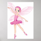 Elegante roze ballerina fee voor dansliefhebbers poster (Voorkant)