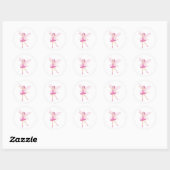 Elegante roze ballerina fee voor dansliefhebbers ronde sticker (Vel)