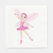 Elegante roze ballerina fee voor dansliefhebbers servet (Voorkant)