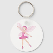 Elegante roze ballerina fee voor dansliefhebbers sleutelhanger (Voorkant)