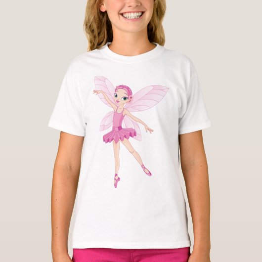 Elegante roze ballerina fee voor dansliefhebbers t-shirt (Voorkant)